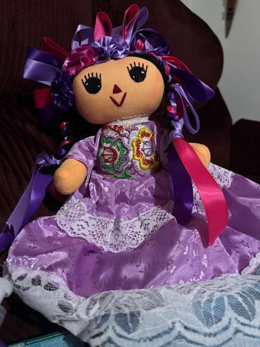 Muñeca Mexicana De Trapo 32cm 100% Artesanal