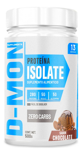 Proteína Whey Hs Hidrolizada Isolate D-mon 500g Sabores Chocolate