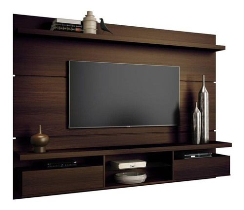 Imagen 2 de 3 de Mueble De Tv Con Panel Oculta Cables Lacado Ref: Mural23