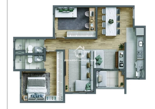 Imagem 15 de 15 de Ref:6119. Apartamento Novo Para Venda Av. Dr. Rudge Ramos, 2 Dorm, 1 Suíte, 2 Vagas, 69 M - 6119