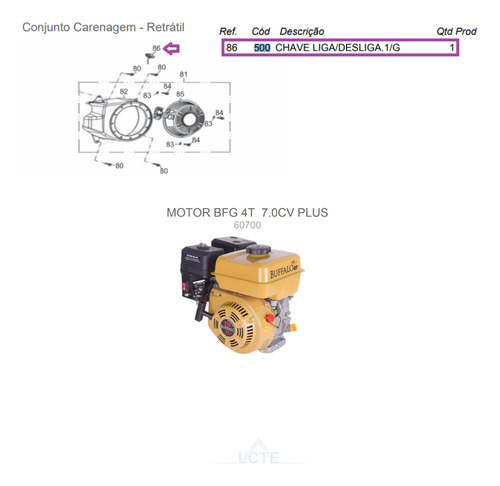 Kit 2un Chave Liga/desliga Motor 5.5/6.5/7/8/13/15hp-500