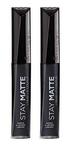 Rimmel Stay Liquido Labio Mate, Tono Negro, 2 Unidades