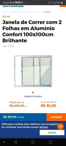 Imagem 1 de 1 de Janela De Alumínio 1,00x1,00