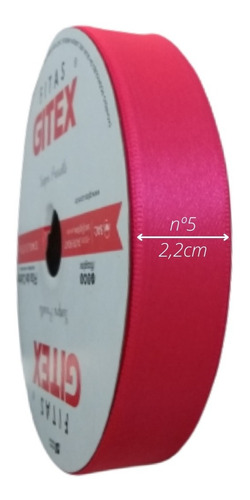 Fita De Cetim Nº5 Larg 22mm Rolo C/ 50m - Várias Cores Cor Pink Cítrico Cor 152