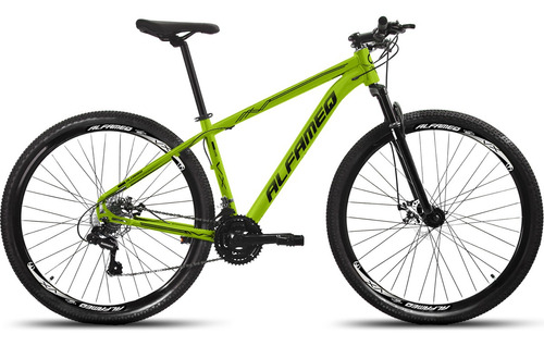 Bicicleta Aro 29 Alfameq Vx Câmbio Shimano 21v Freio A Disco Cor Verde Com Preto Tamanho Do Quadro 21