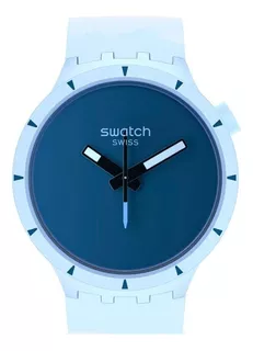 Reloj Swatch Big Bold Bioceramic Arctic De Silicona Ss Color de la malla Celeste Color del bisel Celeste Color del fondo Azul marino