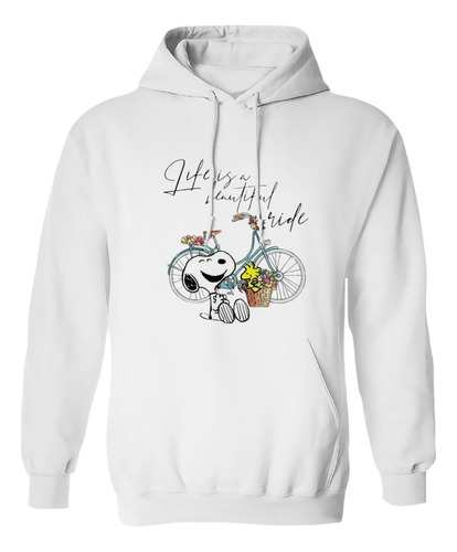 Sudadera Con Gorro Snoopy En Bicicleta