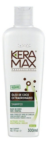 Shampoo Óleo De Coco Extraordinário Keramax Skafe 300ml