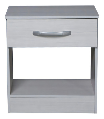 Mesa De Luz Moderna 50x43x30 Cm 1 Cajon Melamina Vs. Colores Color Blanco