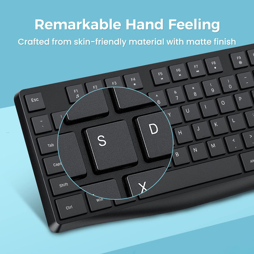 Teclado Inalámbrico Lovaky Mk98 2.4g Ergonómico De Tamaño Co
