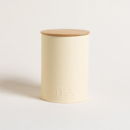 Frasco Contenedor Lata Redonda C/tapa Bamboo Tea 11x15cm