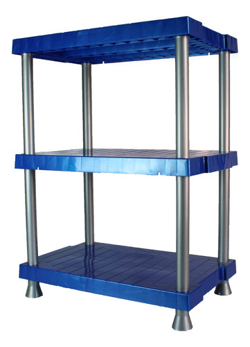 Estante Modular Rectangular 3 Cuerpos Color Azul