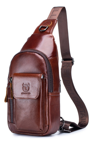 Morral Pechera Cuero Genuino Para Hombres Bullcaptain Xb121