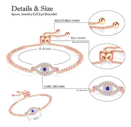 Pulsera De Ojo De Diablo De Circonio Con Incrustaciones De C