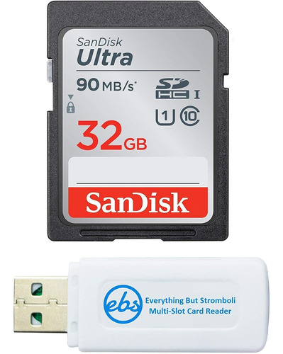 Tarjeta De Memoria De Camara Sandisk Sd Sdhc 32gb + Lector