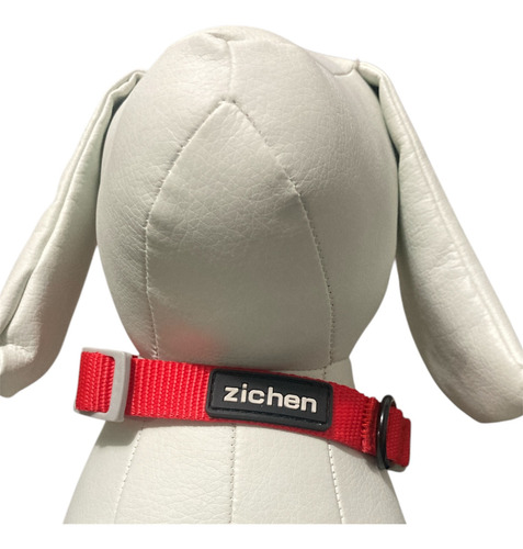 Collar Mascota Chica A Mediana Ajustable Rojo Hueso M