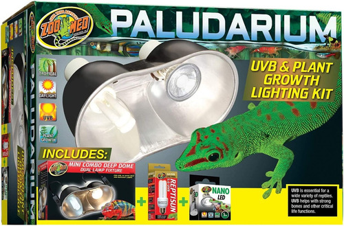 Lampara Para Reptiles Incluye Focos Uvb 5.0 13w/calor 5w Zoo