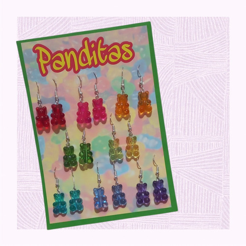 Arete Panditas 8 Pares Colores Bisuteria Niñas Hippie 