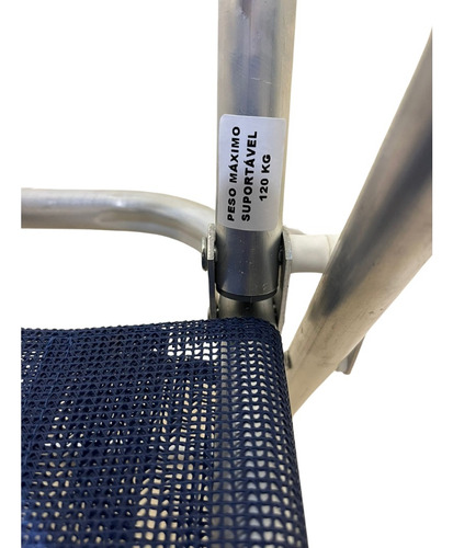 Cadeira De Praia Alta Sanete Encosto Alto Aluminio Ronchetti Cor Azul-escuro