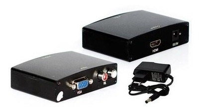 Conversor Adaptador Vga + Áudio Para Hdmi + Fonte