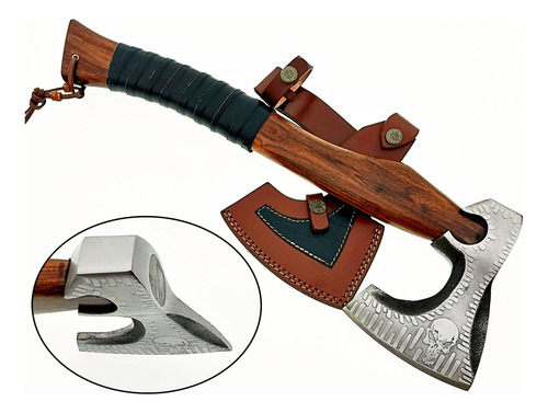 Cuchilla De Acero Al Carbono Con Hacha Vikinga, Hacha Tomaha