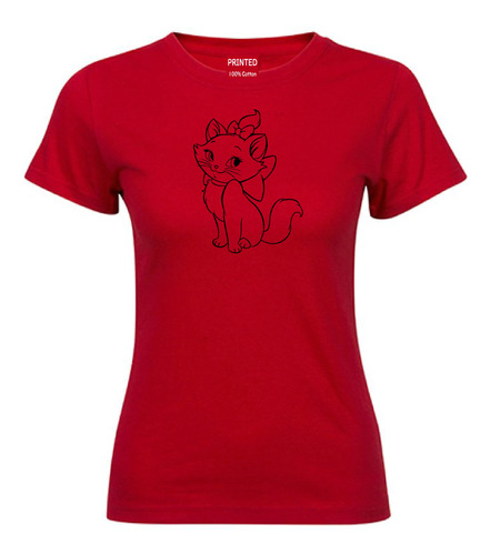 Polera Estampada Mujer Gatita Marie Eco