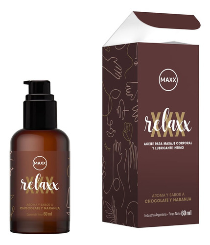 Aceite Masajes Lubricante Intimo Relaxx Maxx Sabor 60 Ml