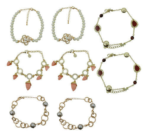 Lote De Pulseras Para Toda Ocasion Dorado Oscuro 14 Cm 14 Cm