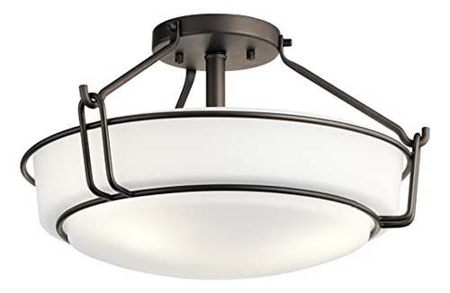 Lámpara Kichler Alkire 16.5puLG 3 Luces Semi Flush, Vidrio