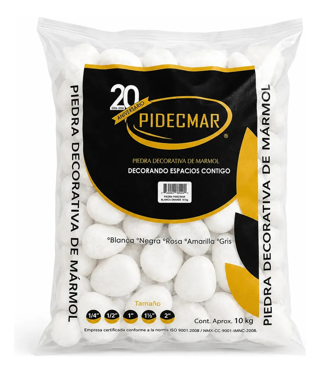 10Kg Piedra De Marmol Pulida Premium 2 ½ Pulgada Grava Para Acuario Y Paisajismo, Jardinera Pidecmar