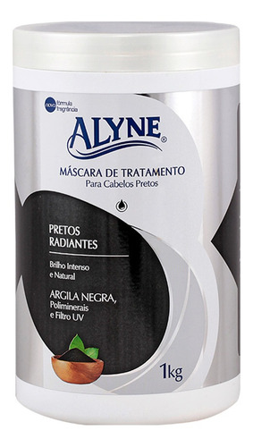 Máscara Tratamento Alyne Pretos Radiantes Argila Negra 1kg