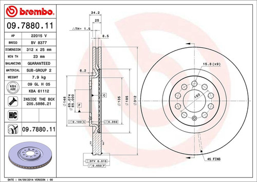 Disco De Freno / Audi Tt Base 2003-2004 Delantero Ventilado