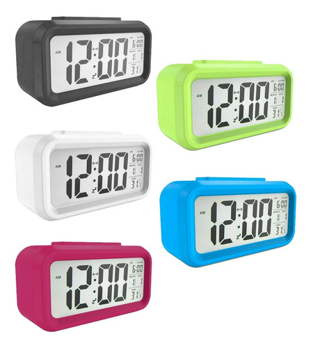 Reloj Despertador Digital Alarma Temperatura Y Sensor De Luz