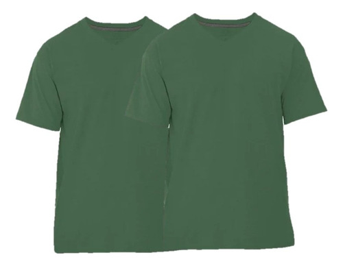 Playera Cuello V Fruit Of The Loom - Color Verde - 2 Pack
