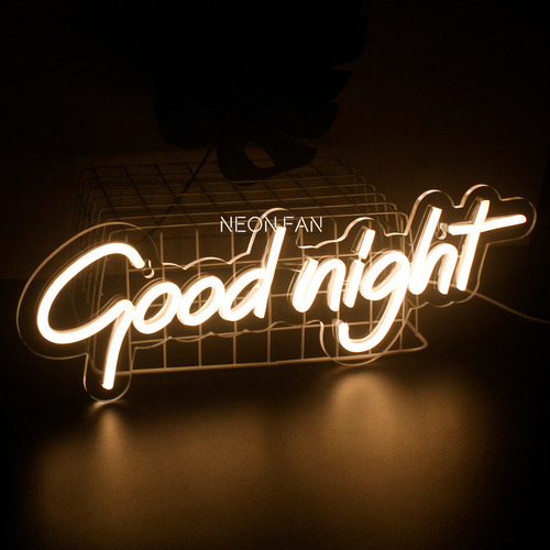 Cartel Good Night Neon Led Acrilico Transparente