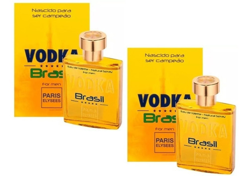 Kit Com 2 Vodka Brasil Amarelo Paris Elysses 100ml Lacrado