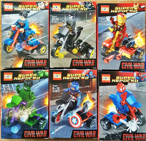 Juguete Lego Armable Capitan America Spiderman Hulk Iron Man