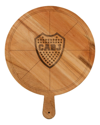 Tabla Pizzera Pizza Madera 35cm Boca Juniors Oficial C/mango