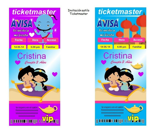 Imagen 2 de 6 de Kit Imprimible Aladdín Bebe Fiesta 3x1