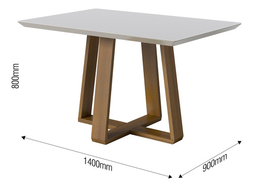 Mesa Comedor Diseño Moderno Madera Vidrio Pintado 136x80x90