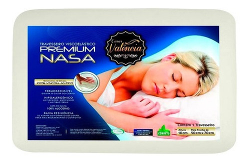 Travesseiro Nasa Kit 2 Pçs Antialérgico Toque Macio Valência