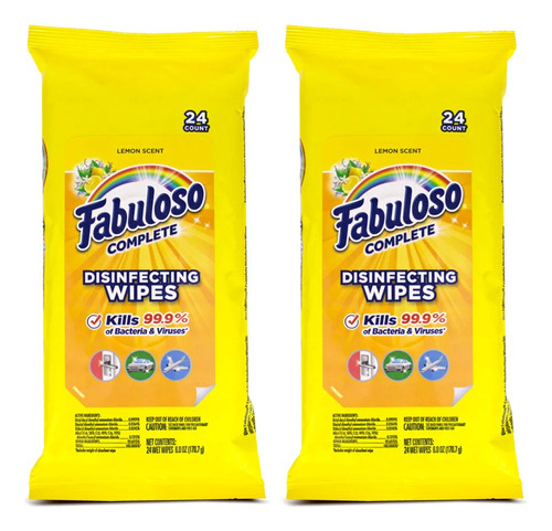 Toallas Desinfectantes Fabuloso Complete 24 Piezas (2pack)