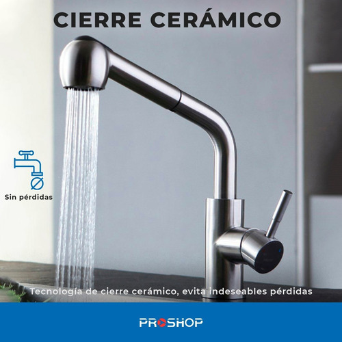 Imagen 9 de 10 de Canilla Monocomando Cocina Griferia De Acero - Nero Original