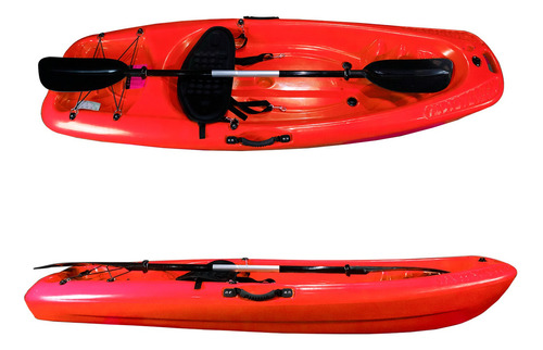 Kayak Infantil 2m Con Remo Y Asiento Mar Lagos Rios Lagunas Color Rojo