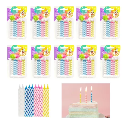 Pack de 10 Velas de cumpleaños Mágicas Colores