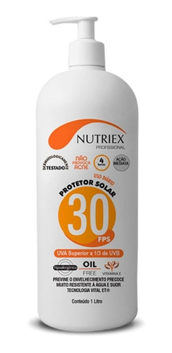 Protetor Solar Fps 30 1/3 Uva 1lt Nutriex