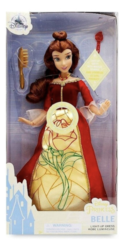 Bella Y Bestia Muñeca Princesa 28cm Ilumina Vestido Disney