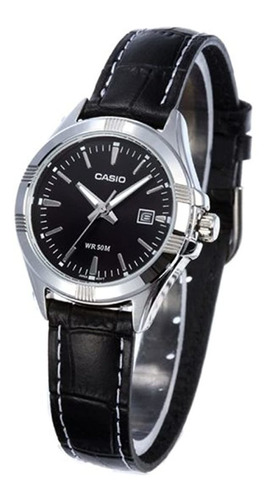 Casio Reloj De Cuarzo De Dama Ltp1308l-1av Piel Negro