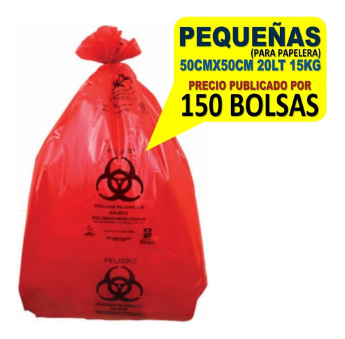 Bolsas Para Desechos Patológicos Pequeñas 50x50 20 L