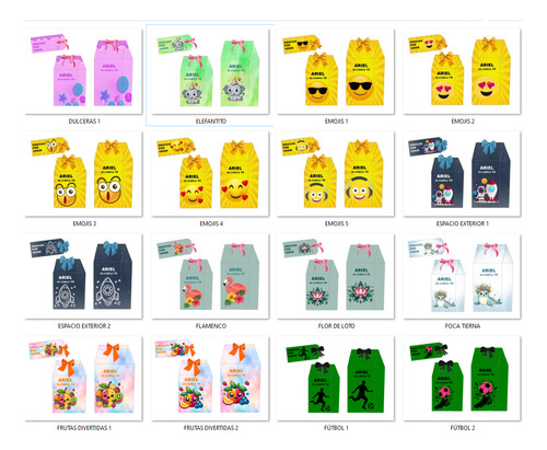 Kit Imprimible Cajas Milk + Tag + Moño: Fútbol